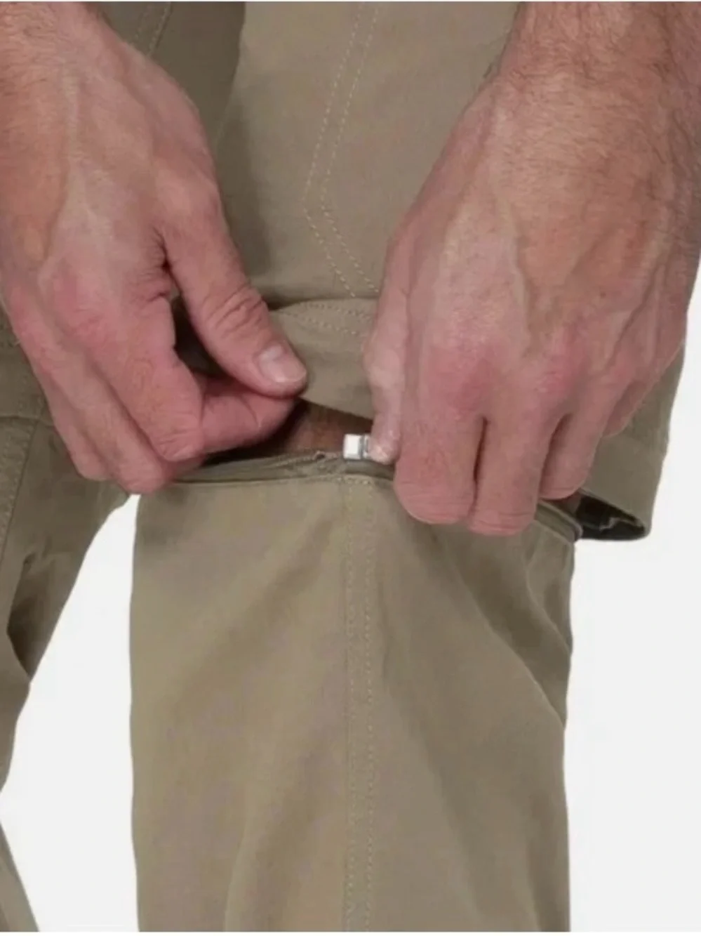 BC Clothing Men's Convertible Pants Hiking Cargo Belted, Tan, Size: M x 32
